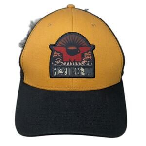 Pukka Trucker Hat Yellow Black One Size Mesh Back Snapback Flying M Coffee Patch